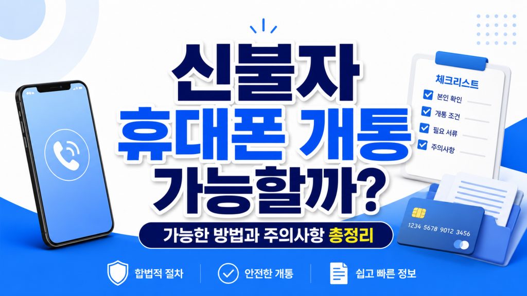 신불자 휴대폰 개통 가능할까? 현실적인 개통 방법과 꼭 알아야 할 주의사항 총정리